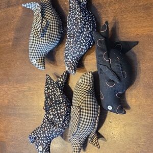 5 fabric Bird Ornaments Primitive bowl filler farmhouse decor